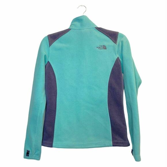 the North Face Fleece Full Zip mock neck Jacket Shell rock Color block Sz Xs - Picture 6 of 11